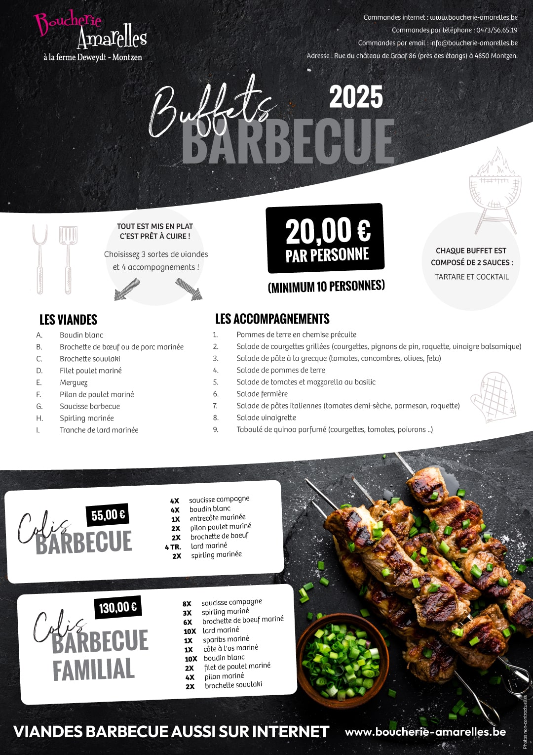 Buffet viandes et acompagnement BBQ et colis barbecue 2025